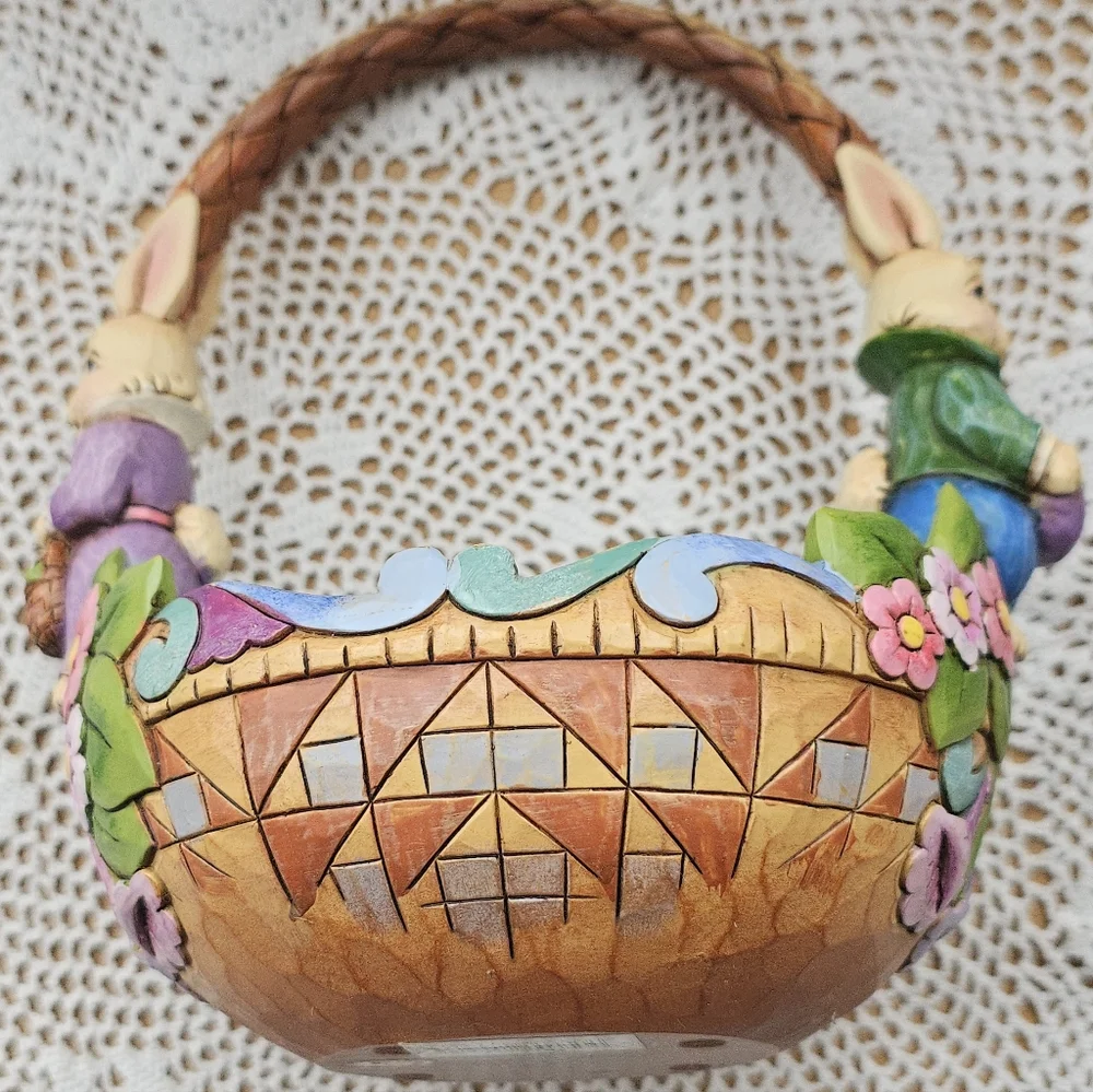 Jim Shore Heartwood "For The Love of Easter" Easter Basket 5 Eggs 4016464 2009 - Picture 11 of 16